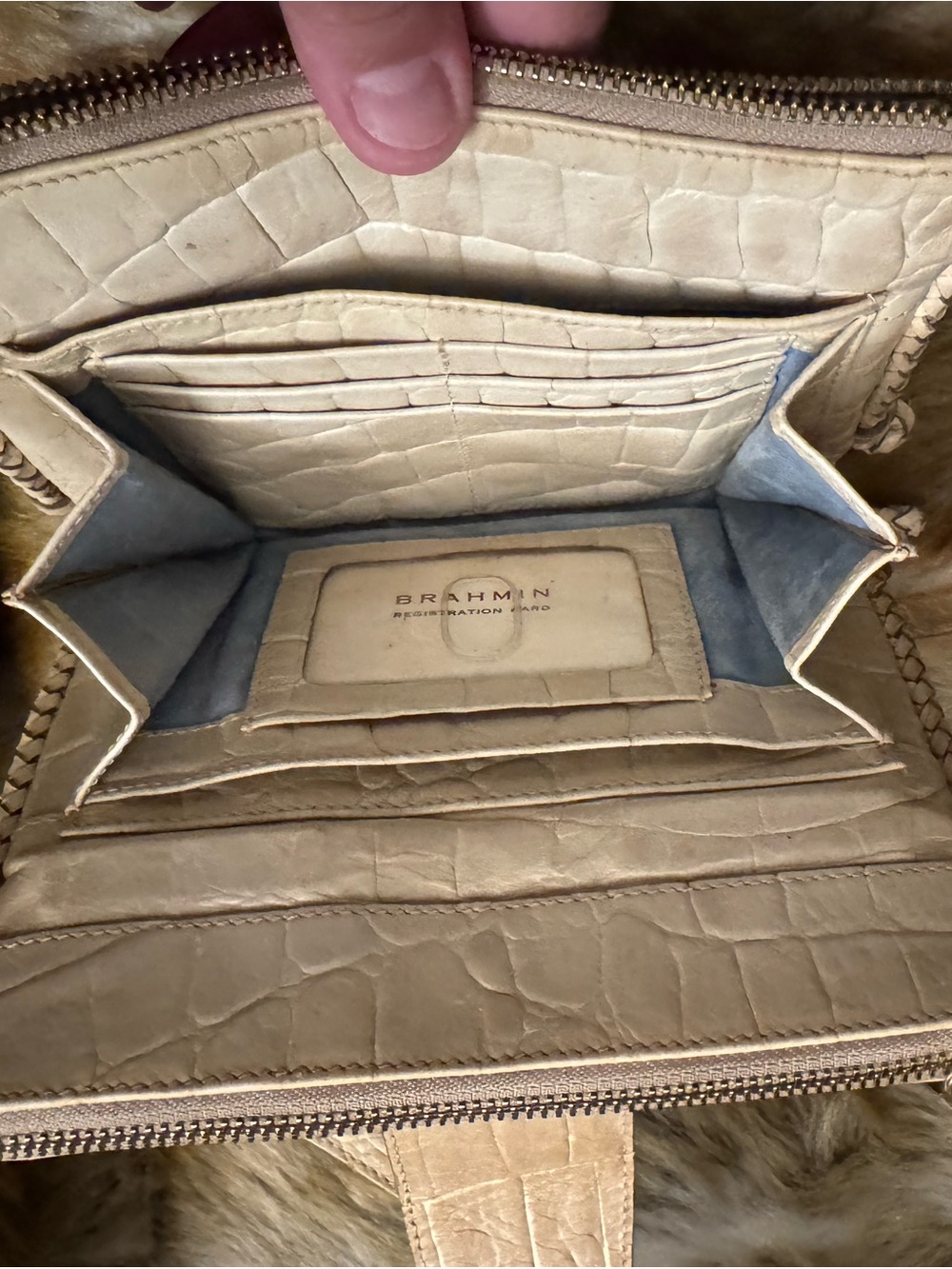 Brahmin Mojito Metallic Embossed Croc Leather Crossbody Bag | Style 861301OY - Picture 6 of 10